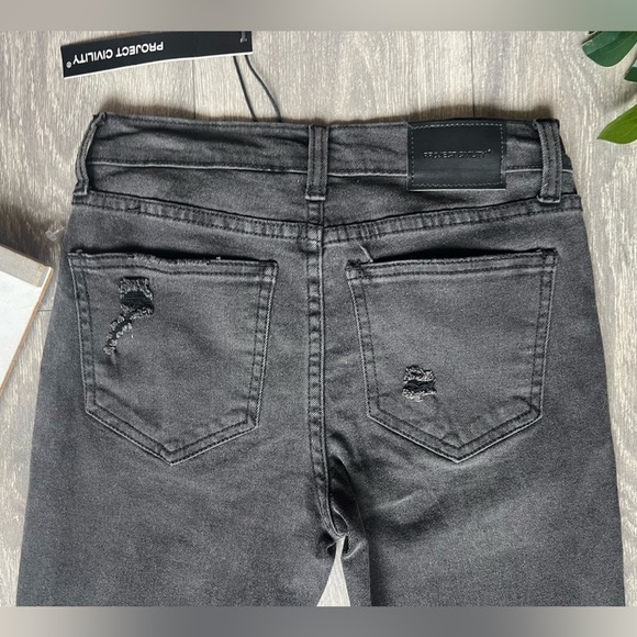Project civility distressed straight leg jeans in color storm. Size 10 NWT! - Picture 5 of 9